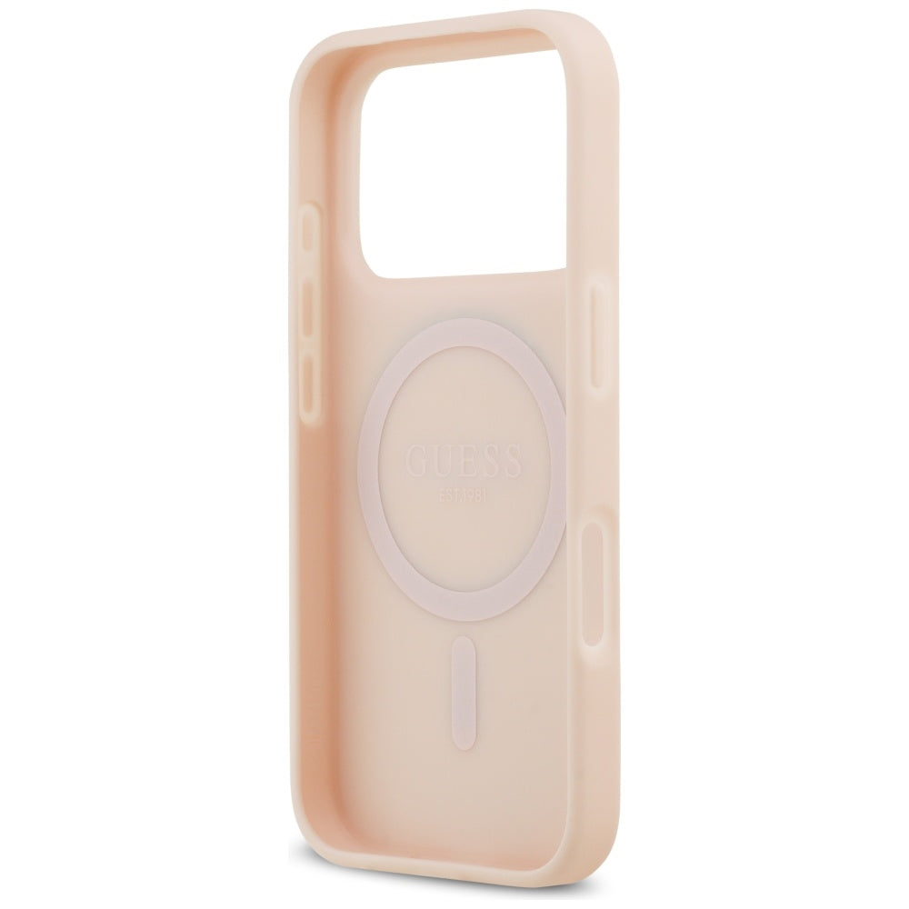 Ovitek MagSafe za Apple iPhone 17 Pro, Guess, Grained Flowers, Roza