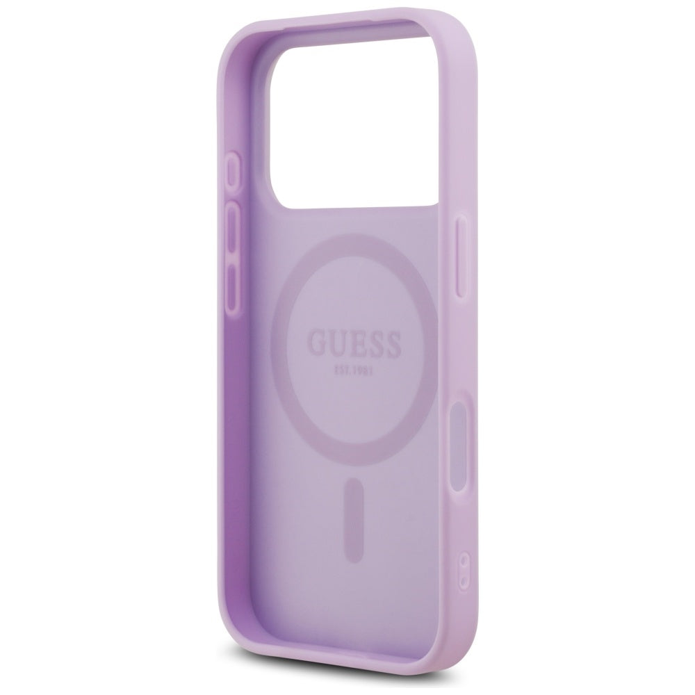Ovitek MagSafe za Apple iPhone 17 Pro, Guess, Grained Gold Ring, Roza