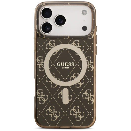 Ovitek MagSafe za Apple iPhone 17 Pro, Guess, IML 4G Background, Rjava