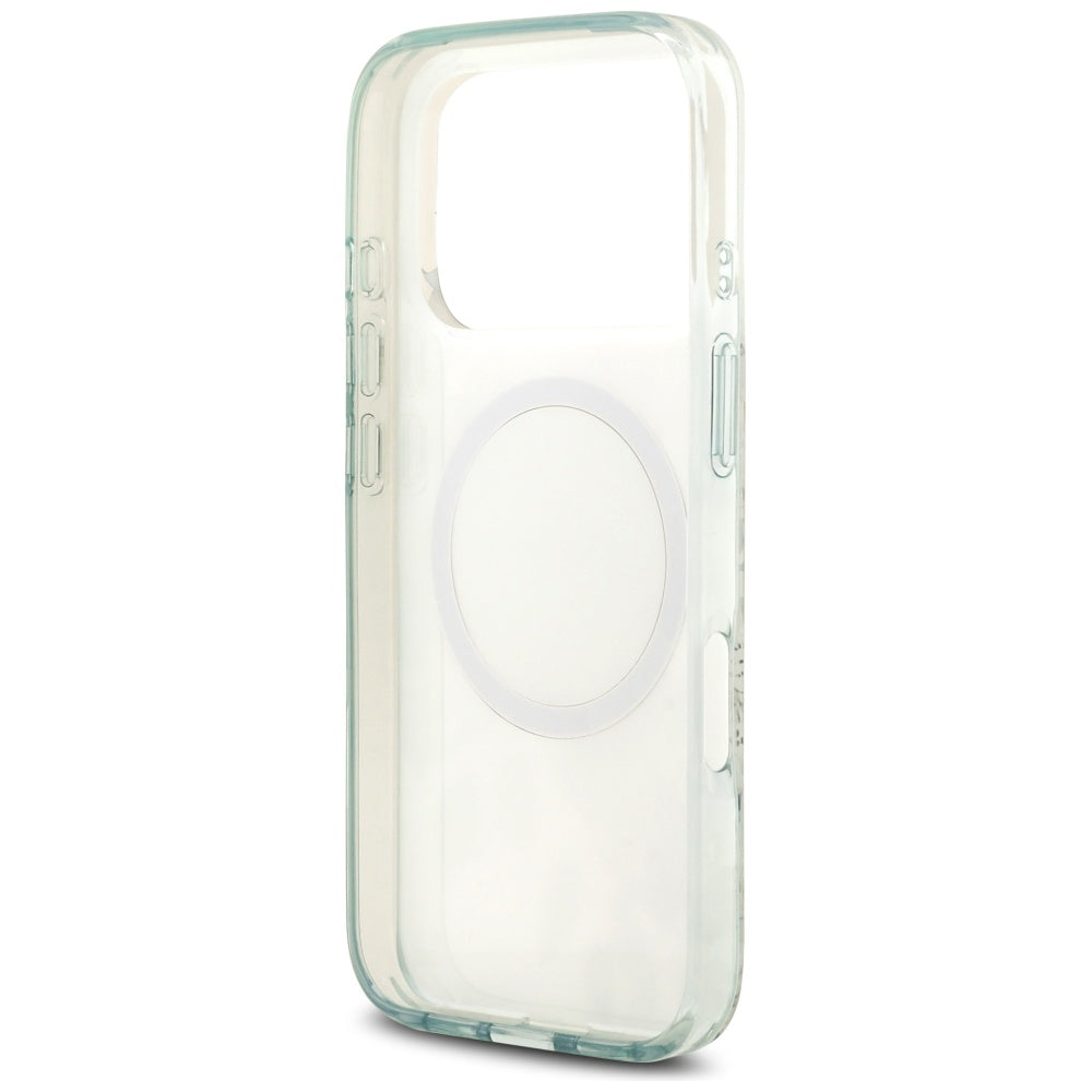 Ovitek MagSafe za Apple iPhone 17 Pro, Guess, IML Flower and Tonal Circle, Zelen