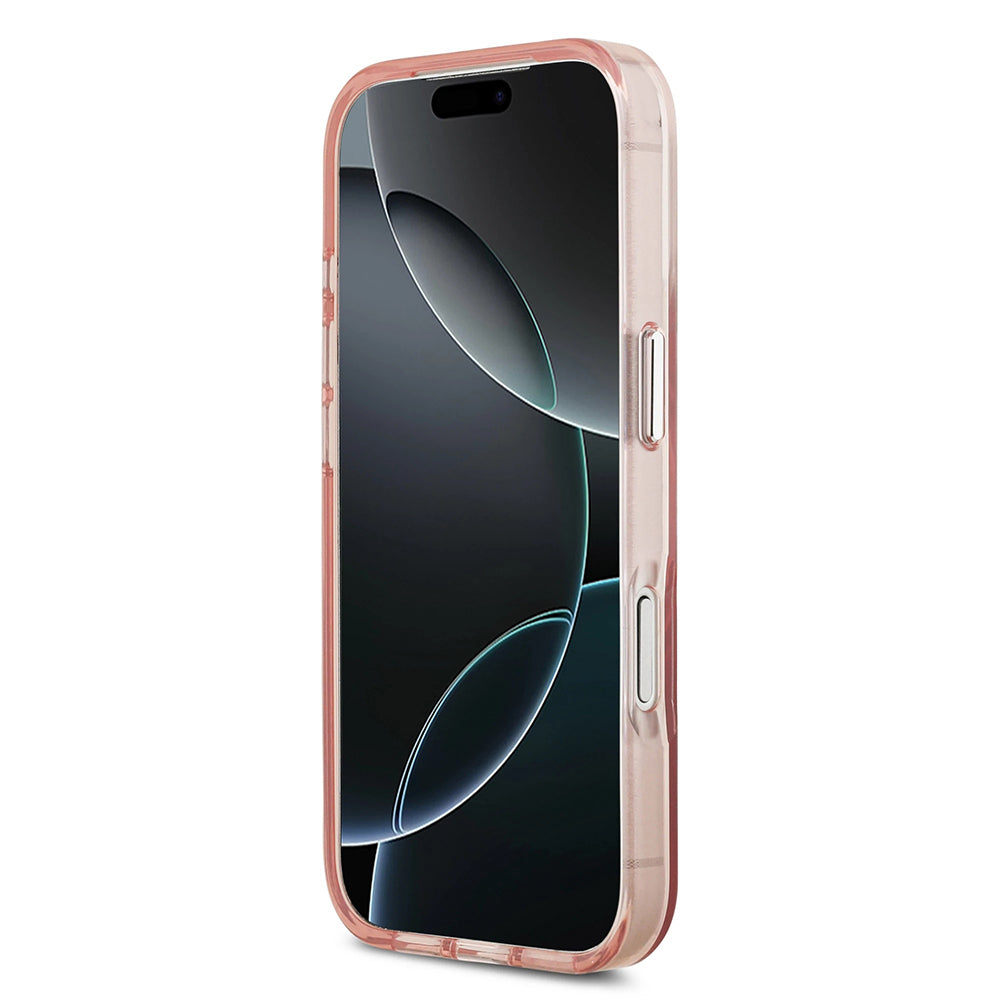 Ovitek MagSafe za Apple iPhone 17 Pro, Guess, IML Gradient Triangle Logo, Roza