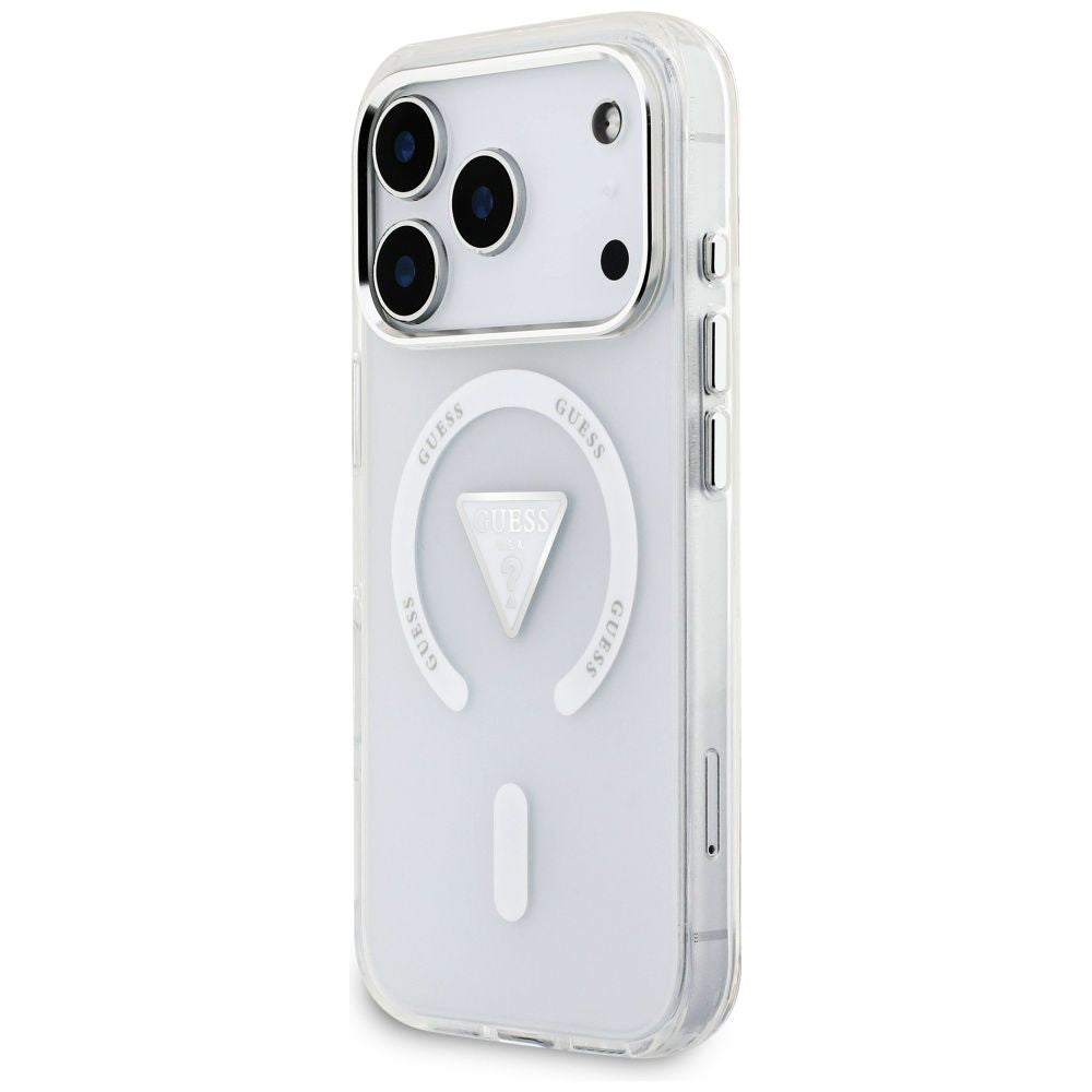 Ovitek MagSafe za Apple iPhone 17 Pro, Guess, IML Gradient Triangle Logo, Prozoren