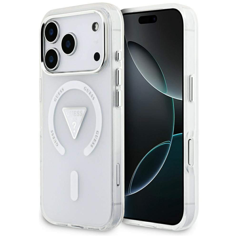 Ovitek MagSafe za Apple iPhone 17 Pro, Guess, IML Gradient Triangle Logo, Prozoren
