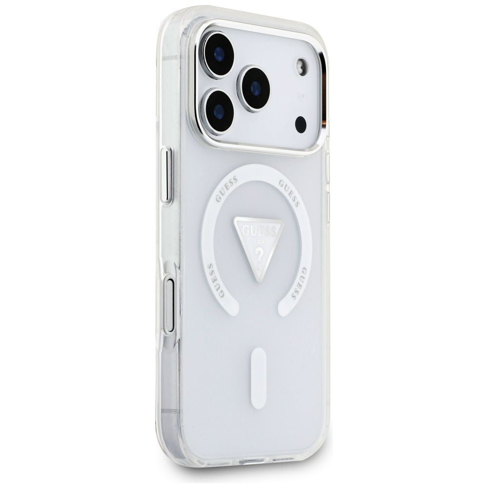 Ovitek MagSafe za Apple iPhone 17 Pro, Guess, IML Gradient Triangle Logo, Prozoren