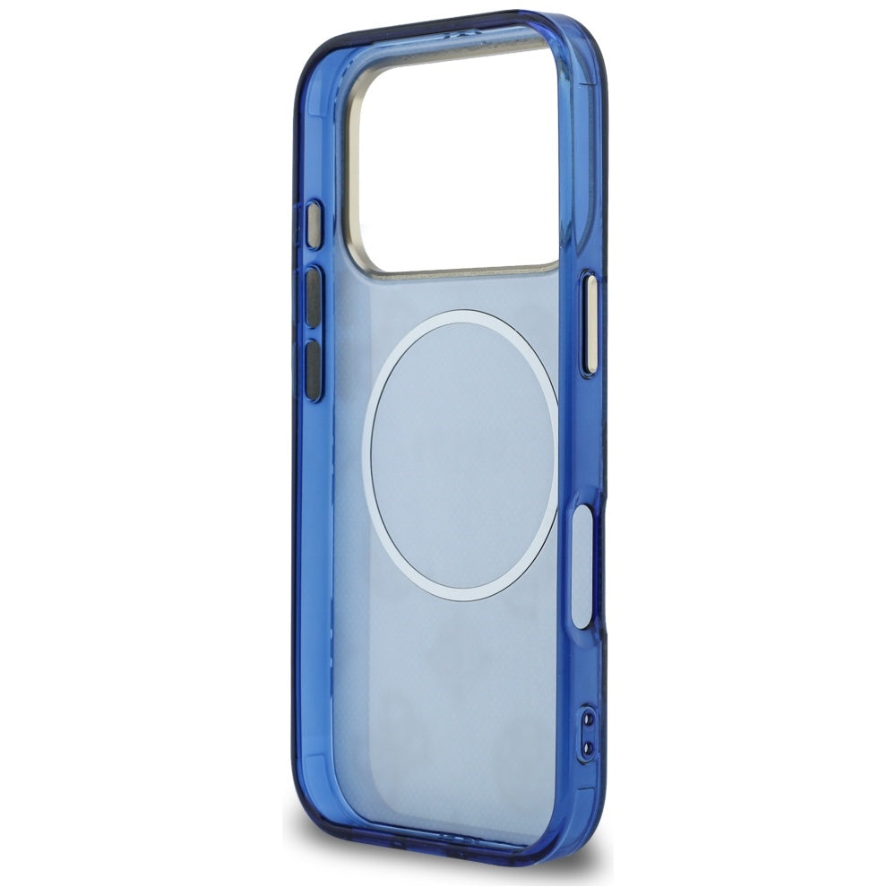 Ovitek MagSafe za Apple iPhone 17 Pro, Guess, IML Peony Dot, Modra