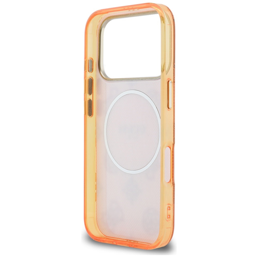 Ovitek MagSafe za Apple iPhone 17 Pro, Guess, IML Peony Dot, Oranžen
