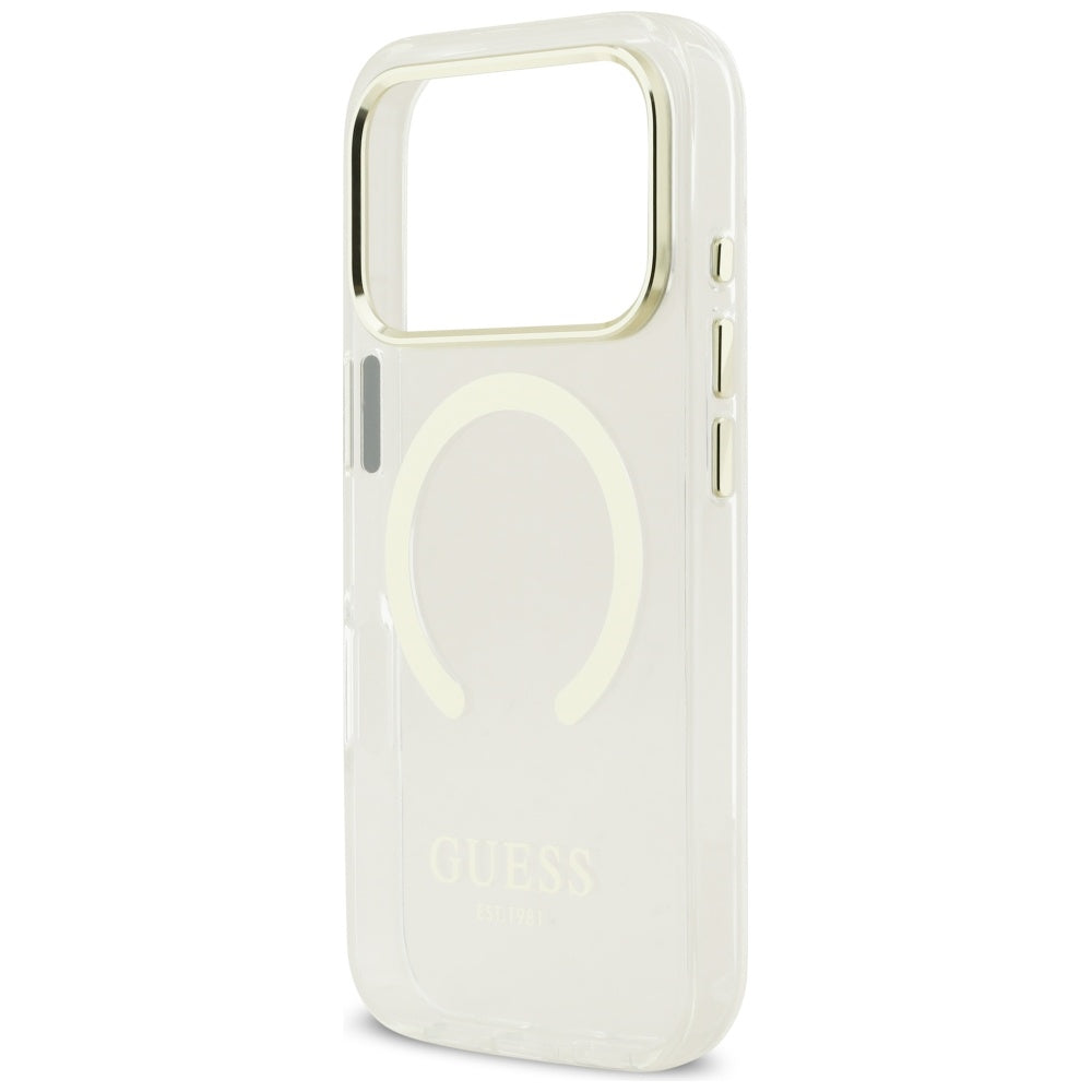 Ovitek MagSafe za Apple iPhone 17 Pro, Guess, Metal Outline, Zlat