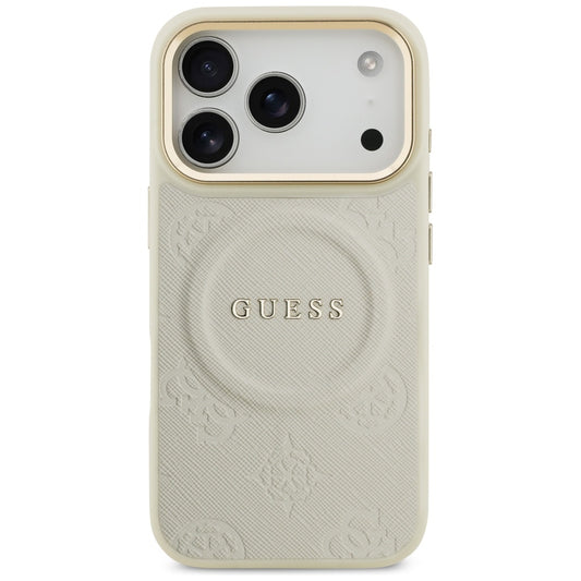 MagSafe ovitek za Apple iPhone 17 Pro, Guess, Peony Hot Stamp, Bež
