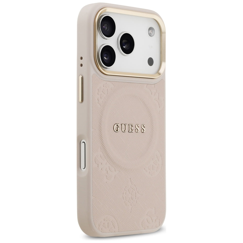 Ovitek MagSafe za Apple iPhone 17 Pro, Guess, Peony Hot Stamp, Roza