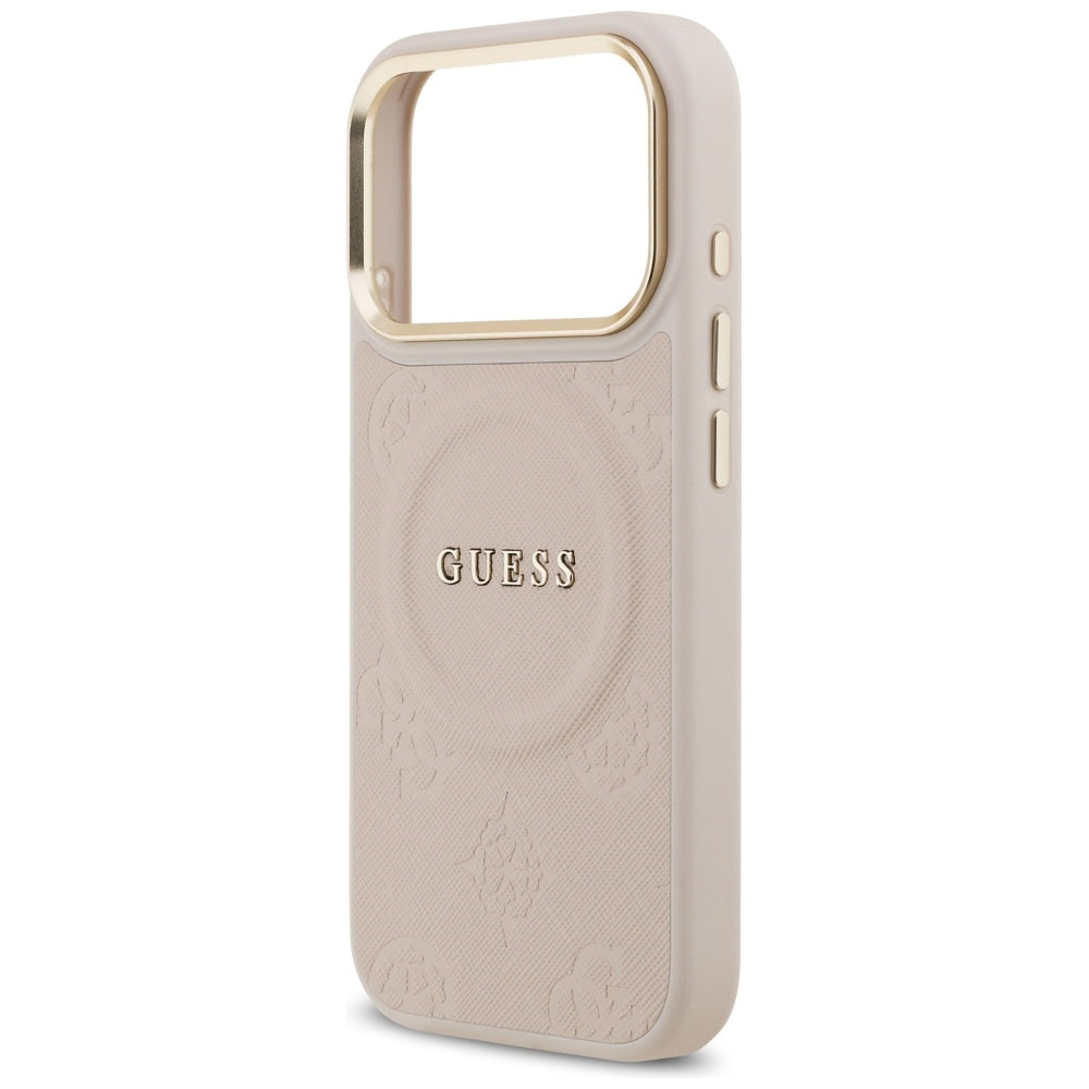 Ovitek MagSafe za Apple iPhone 17 Pro, Guess, Peony Hot Stamp, Roza