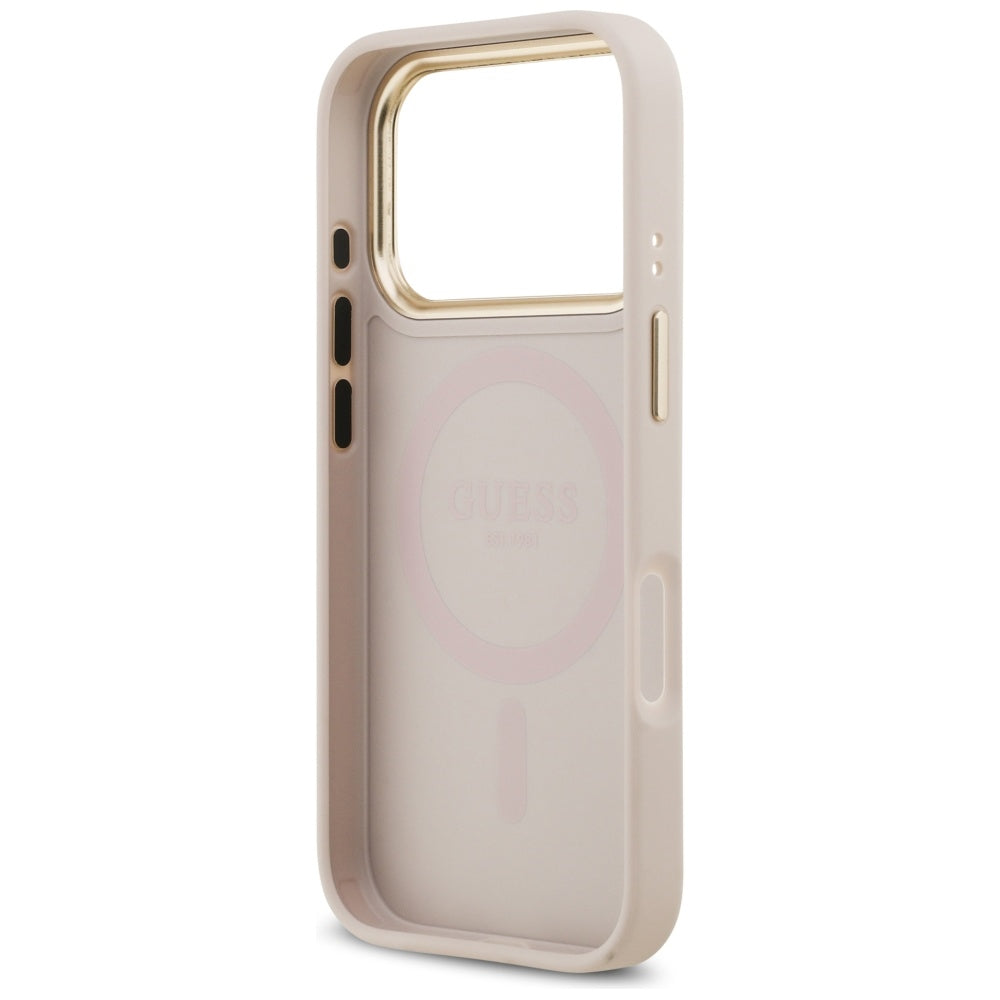 Ovitek MagSafe za Apple iPhone 17 Pro, Guess, Peony Hot Stamp, Roza