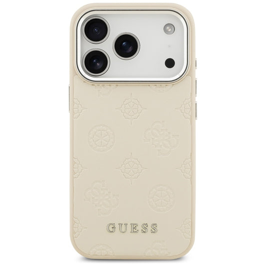 Ovitek MagSafe za Apple iPhone 17 Pro, Guess, Peony Hot Stamp Script, Bež