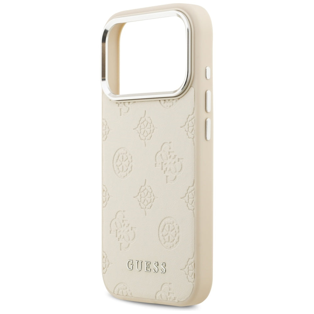 Ovitek MagSafe za Apple iPhone 17 Pro, Guess, Peony Hot Stamp Script, Bež