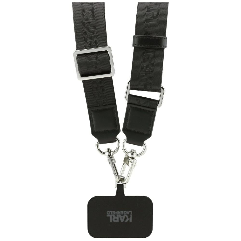 Ovitek MagSafe za Apple iPhone 17 Pro, Karl Lagerfeld, Big Strap Choupette Metal Logo, črn
