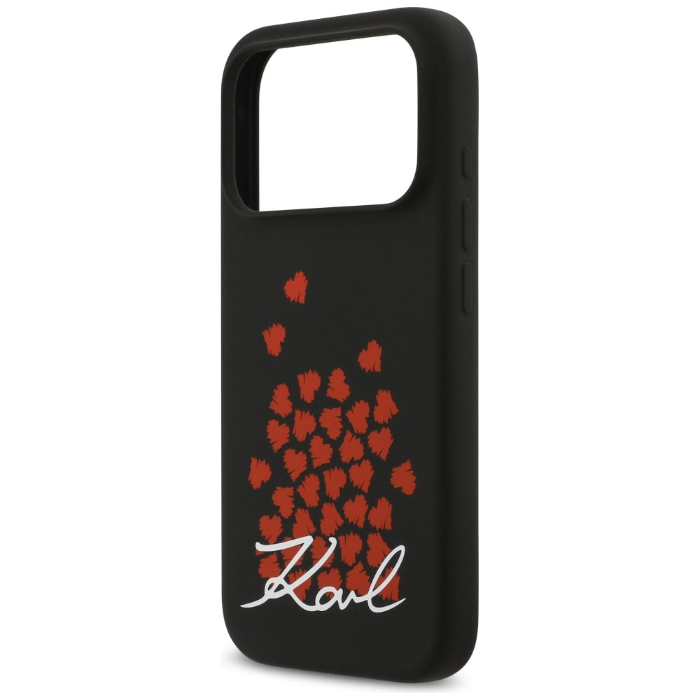 MagSafe Case for Apple iPhone 17 Pro, Karl Lagerfeld, Heart Sign Logo, Black