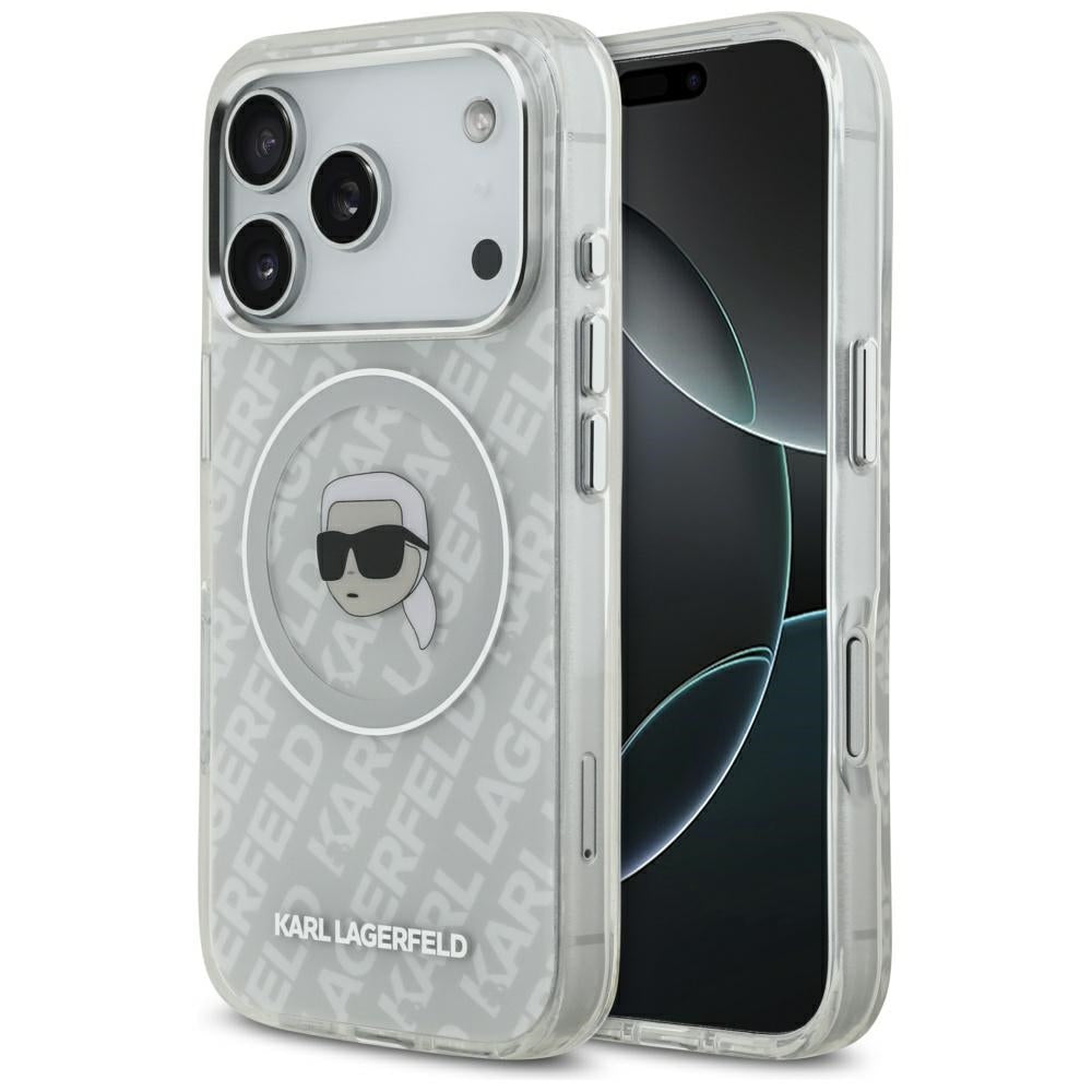 Ovitek MagSafe za Apple iPhone 17 Pro, Karl Lagerfeld, IML Karl`s Head, Siv