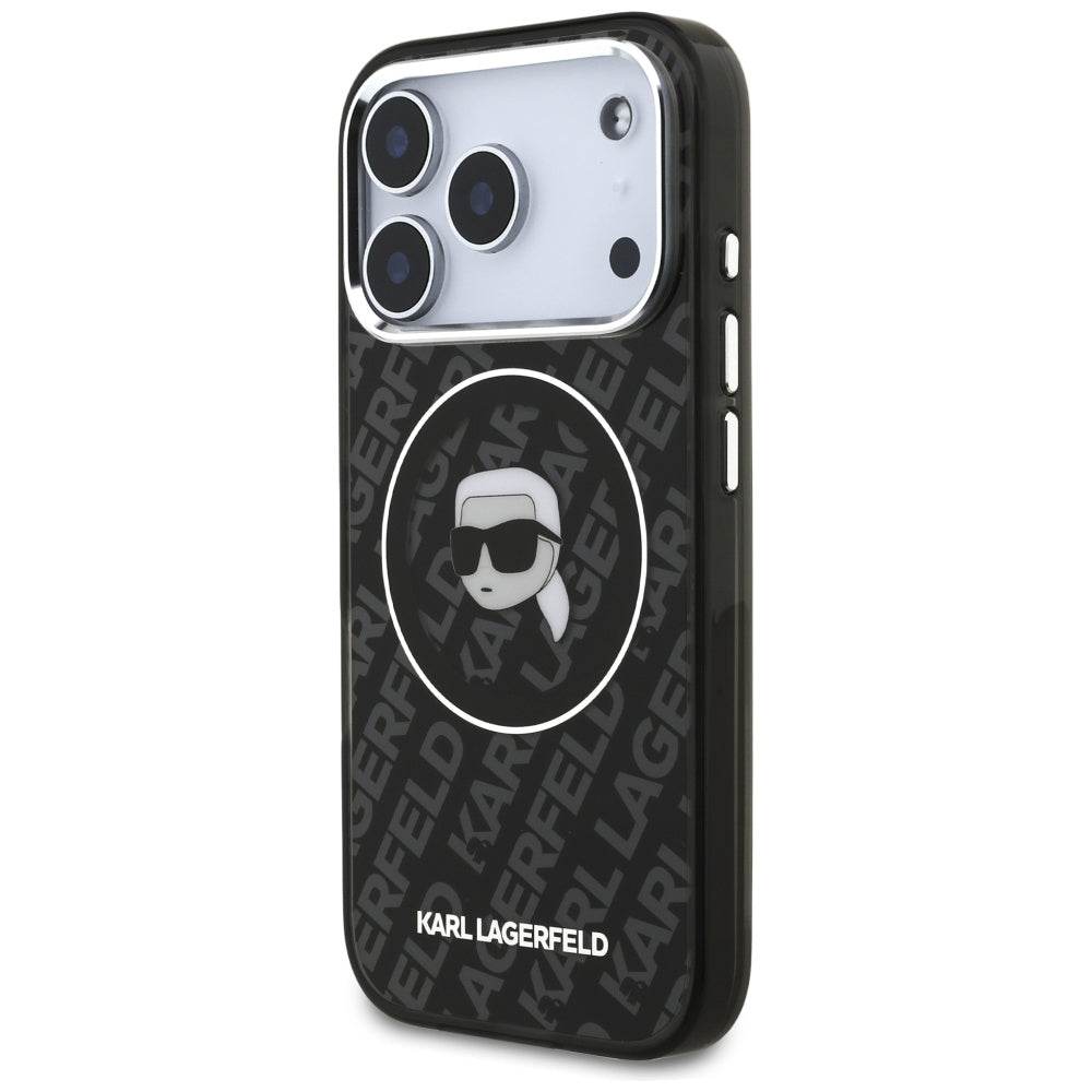 Ovitek MagSafe za Apple iPhone 17 Pro, Karl Lagerfeld, IML Karl`s Head, Črn