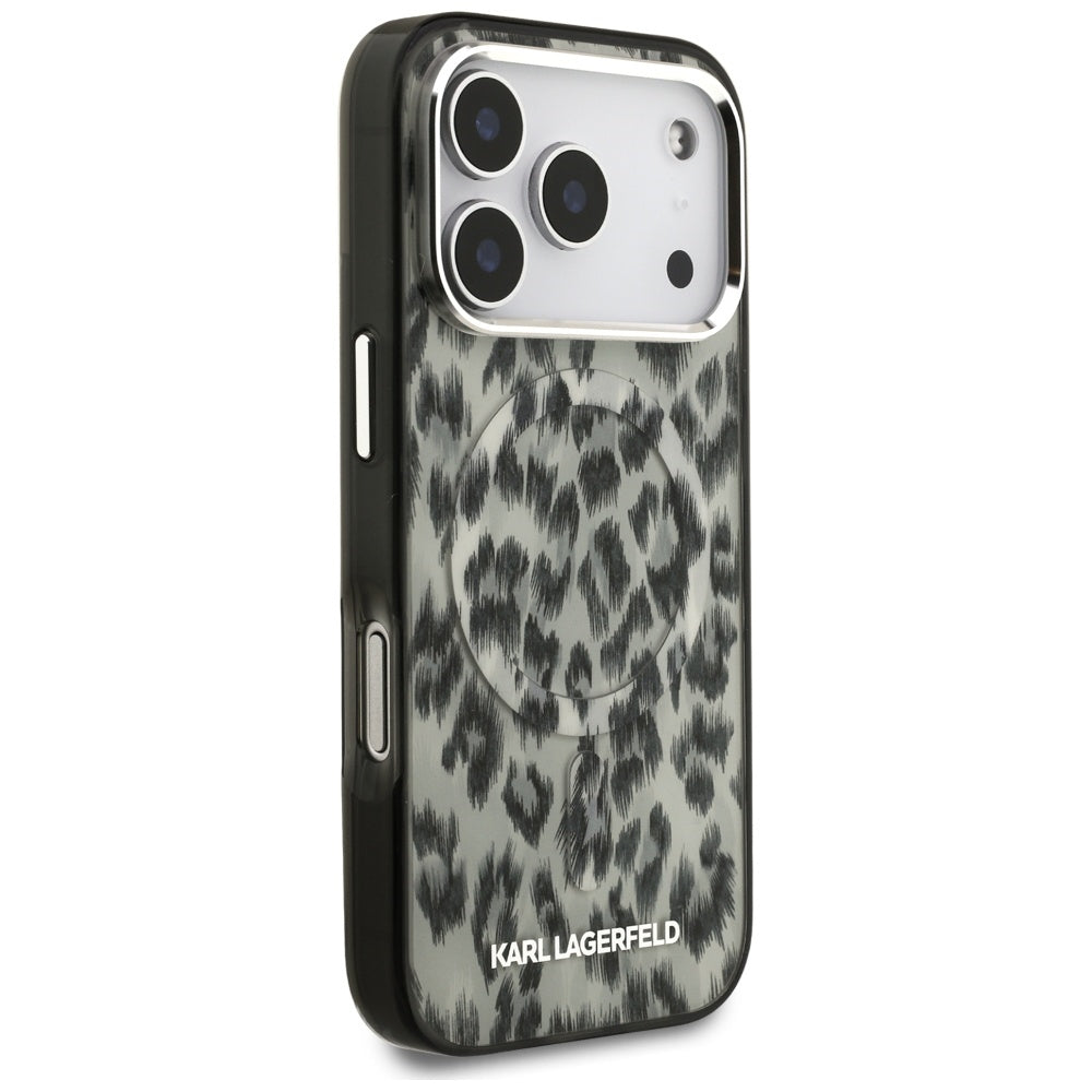 MagSafe Case for Apple iPhone 17 Pro, Karl Lagerfeld, IML Leopard Pattern, Brown