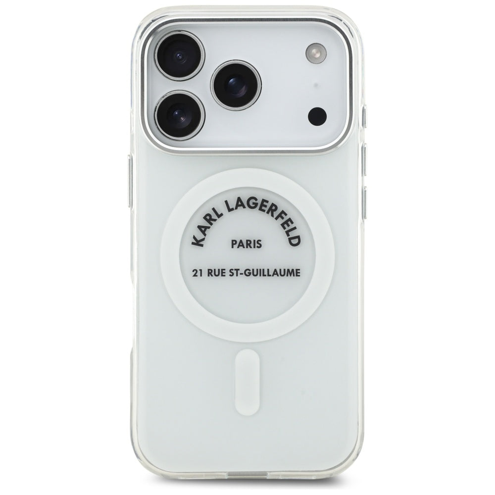 MagSafe Case for Apple iPhone 17 Pro, Karl Lagerfeld, IML Logo RSG, Transparent