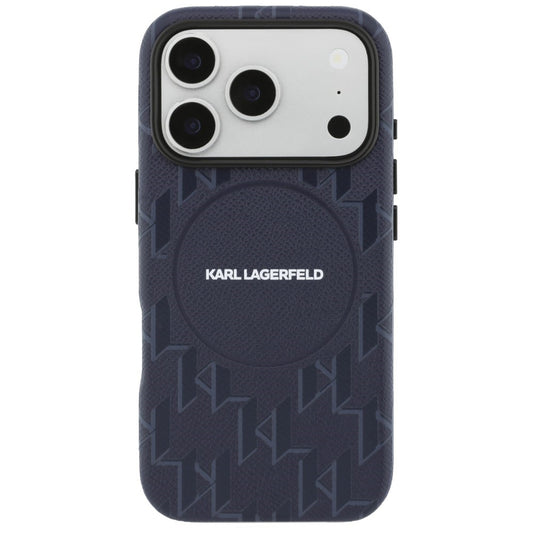 Ovitek MagSafe za Apple iPhone 17 Pro, Karl Lagerfeld, KL Monogram Logo, Modra