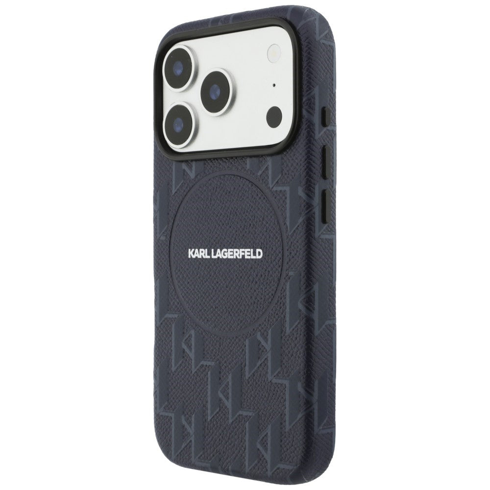 Ovitek MagSafe za Apple iPhone 17 Pro, Karl Lagerfeld, KL Monogram Logo, Modra