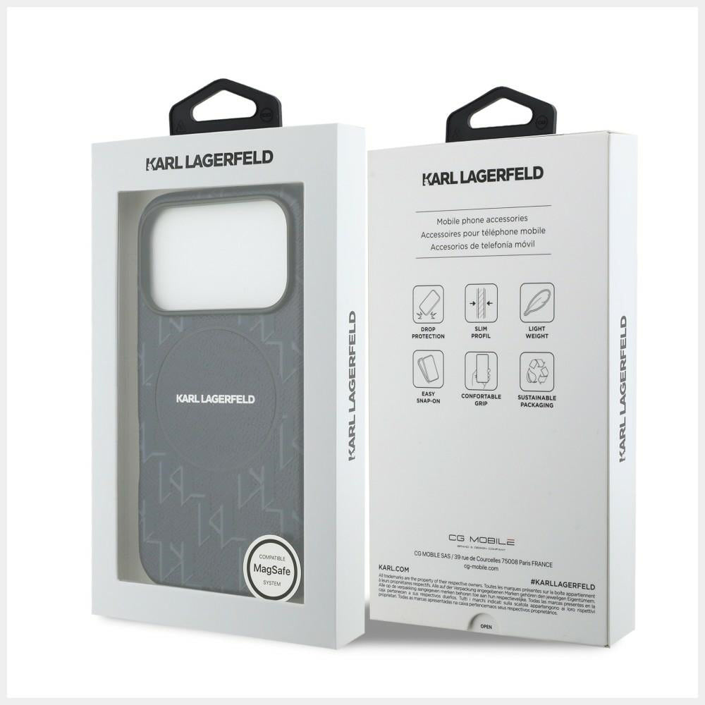 Ovitek MagSafe za Apple iPhone 17 Pro, Karl Lagerfeld, KL Monogram Logo, Modra