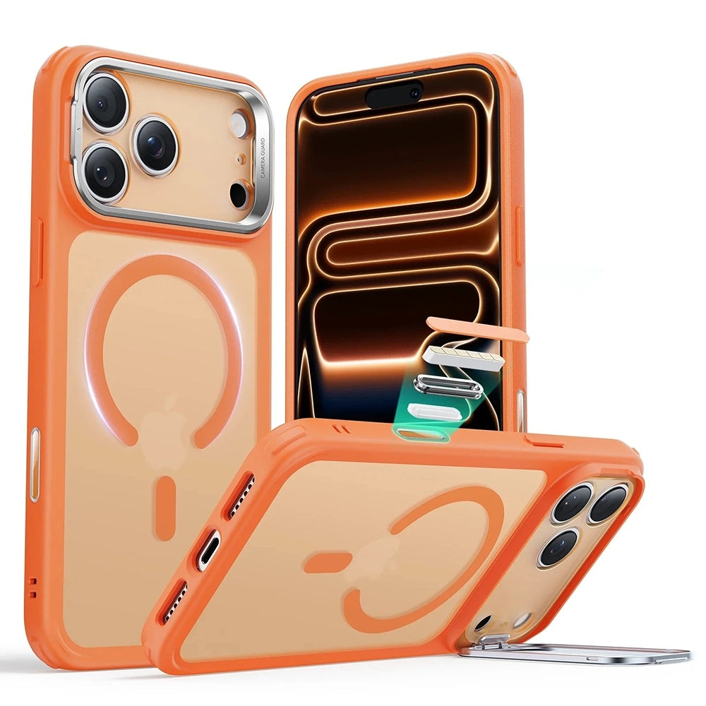 Ovitek MagSafe za Apple iPhone 17 Pro Max, ESR, Classic Hybrid Kickstand, Satinirano Oranžen