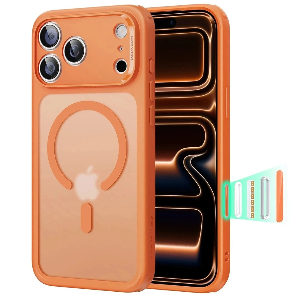 Ovitek MagSafe za Apple iPhone 17 Pro Max, ESR, Classic Hybrid Slide, Satinirano Oranžen
