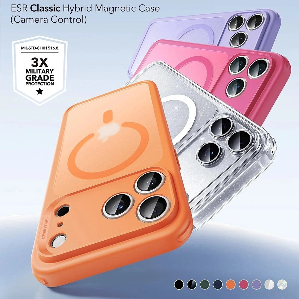 Ovitek MagSafe za Apple iPhone 17 Pro Max, ESR, Classic Hybrid Slide, Satinirano Oranžen