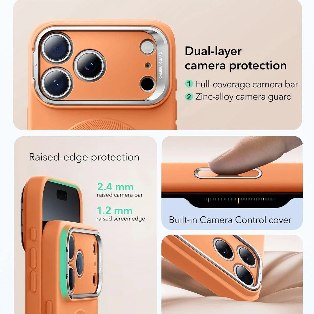 Ovitek MagSafe za Apple iPhone 17 Pro Max, ESR, Cloud Soft Kickstand, Oranžen