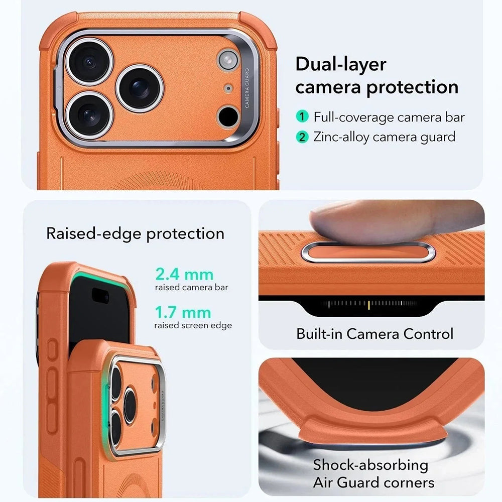 Ovitek MagSafe za Apple iPhone 17 Pro Max, ESR, Cyber Armor Kickstand, Oranžen