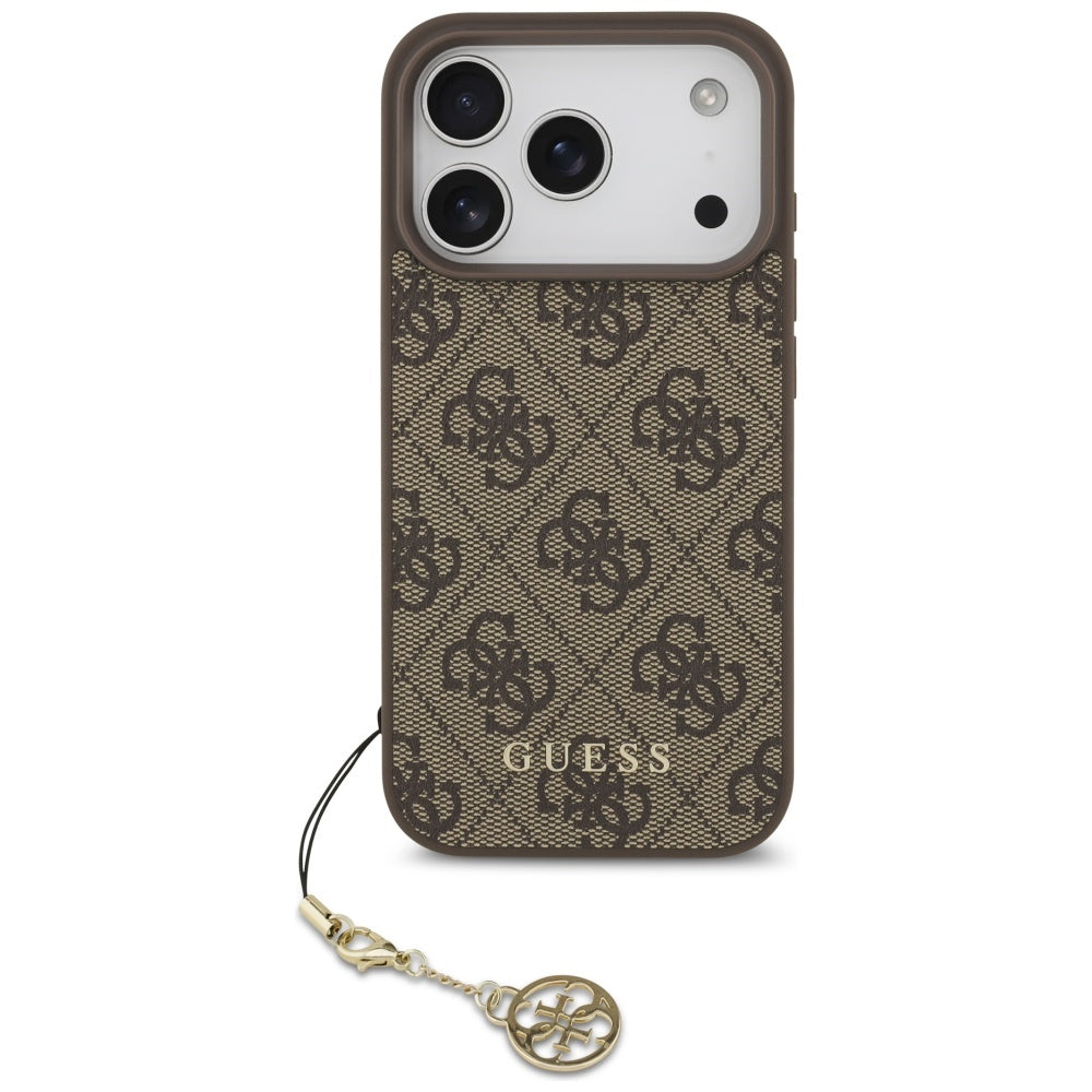 Ovitek MagSafe za Apple iPhone 17 Pro Max, Guess, 4G Charm Cradle, rjava