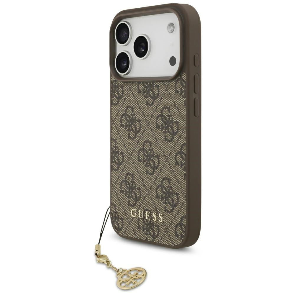 Ovitek MagSafe za Apple iPhone 17 Pro Max, Guess, 4G Charm Cradle, rjava