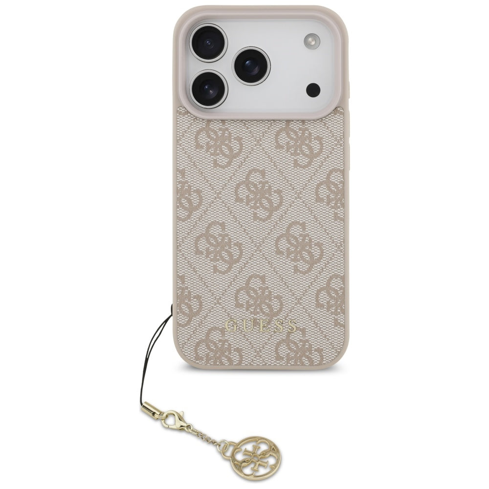 Ovitek MagSafe za Apple iPhone 17 Pro Max, Guess, 4G Charm Cradle, Roza