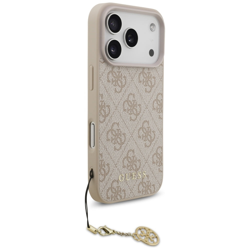 Ovitek MagSafe za Apple iPhone 17 Pro Max, Guess, 4G Charm Cradle, Roza
