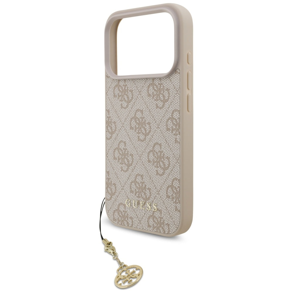 Ovitek MagSafe za Apple iPhone 17 Pro Max, Guess, 4G Charm Cradle, Roza