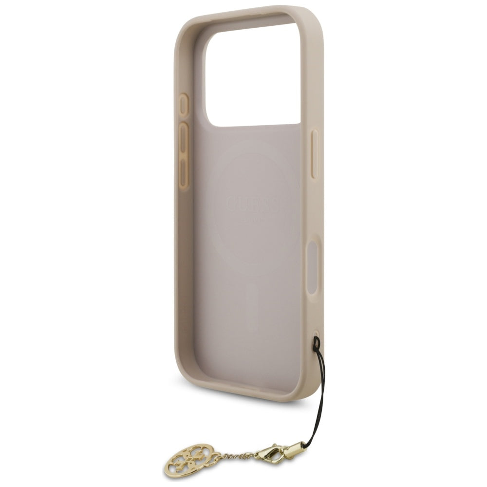 Ovitek MagSafe za Apple iPhone 17 Pro Max, Guess, 4G Charm Cradle, Roza