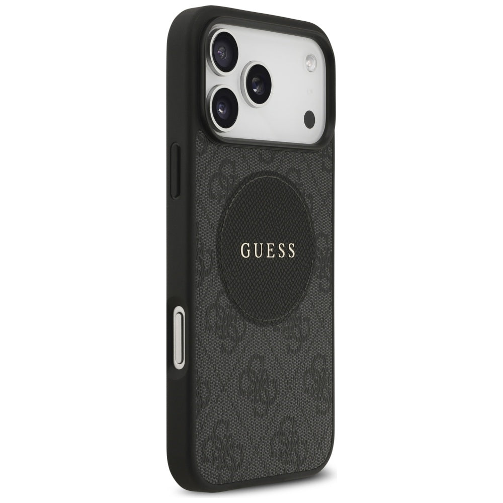 Ovitek MagSafe za Apple iPhone 17 Pro Max, Guess, 4G Circle Classic Logo, Črn