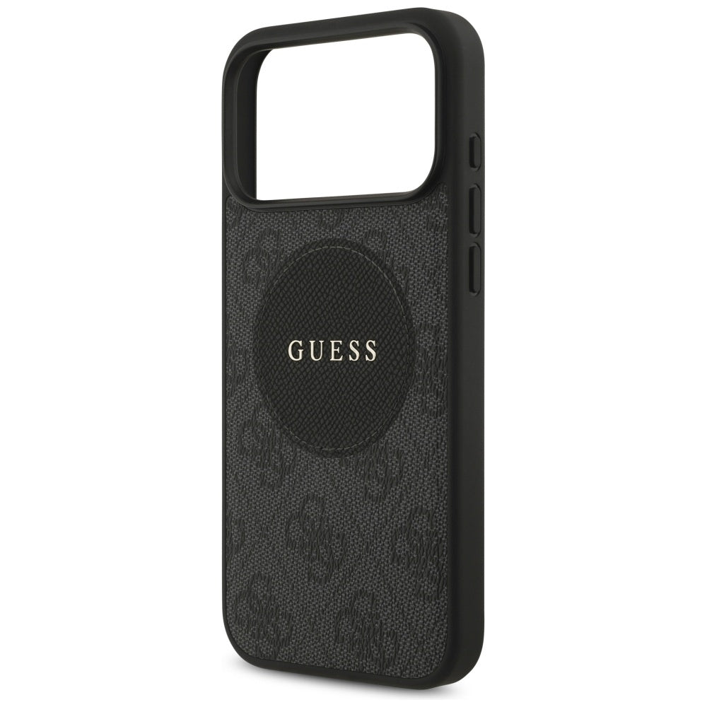 Ovitek MagSafe za Apple iPhone 17 Pro Max, Guess, 4G Circle Classic Logo, Črn
