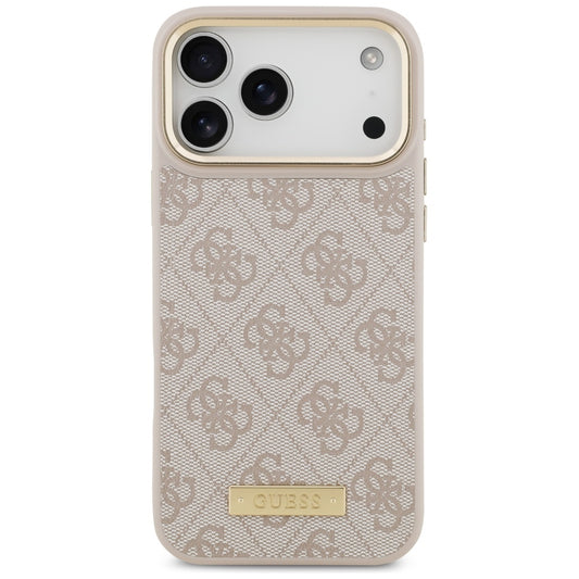 Ovitek MagSafe za Apple iPhone 17 Pro Max, Guess, 4G Logo Plate, Roza