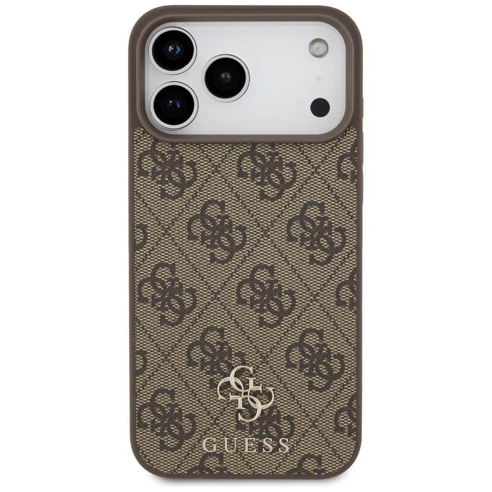 Ovitek MagSafe za Apple iPhone 17 Pro Max, Guess, 4G Small and Classic Logo, rjava