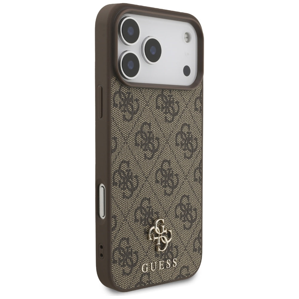 Ovitek MagSafe za Apple iPhone 17 Pro Max, Guess, 4G Small and Classic Logo, rjava