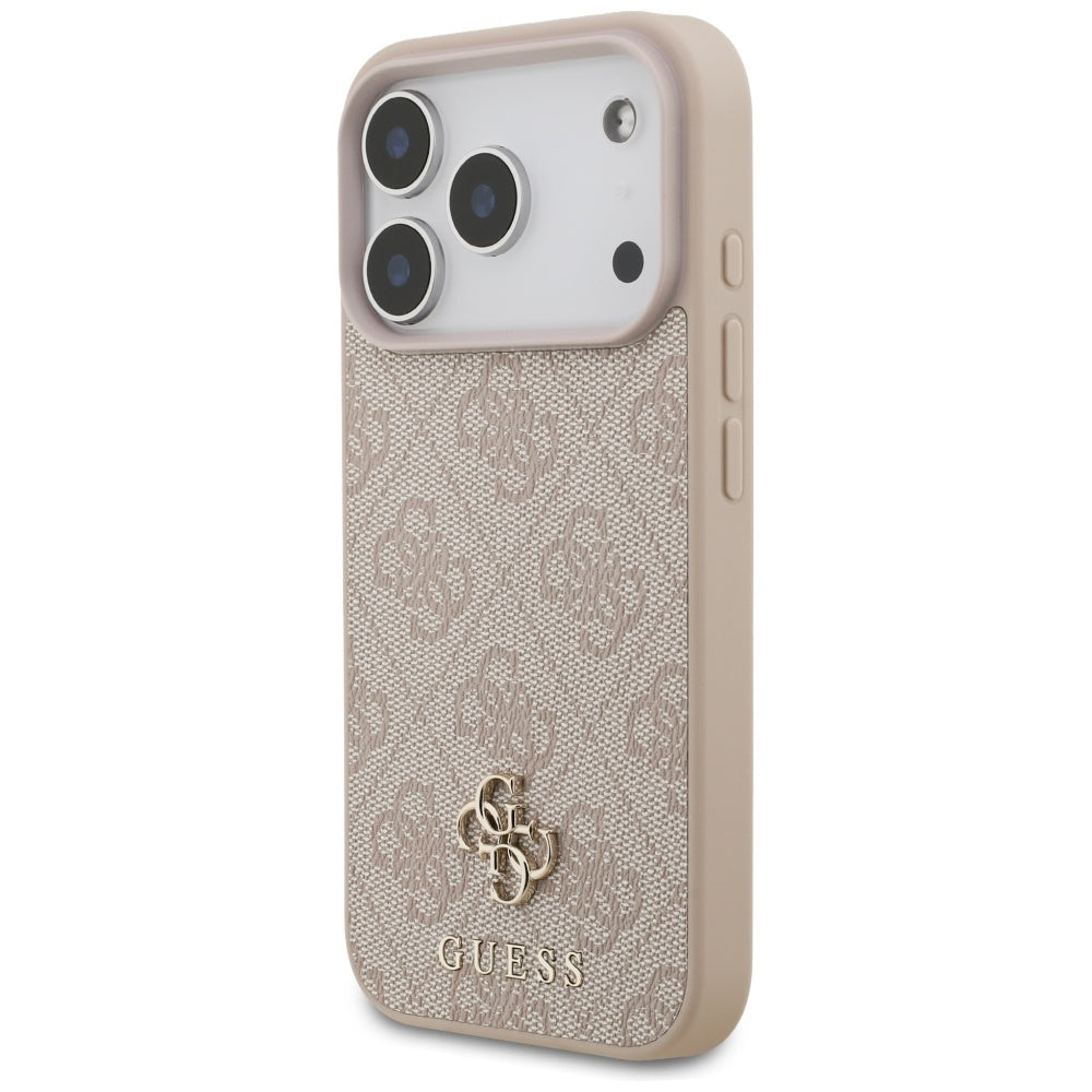 Ovitek MagSafe za Apple iPhone 17 Pro Max, Guess, 4G Small and Classic Logo, Roza