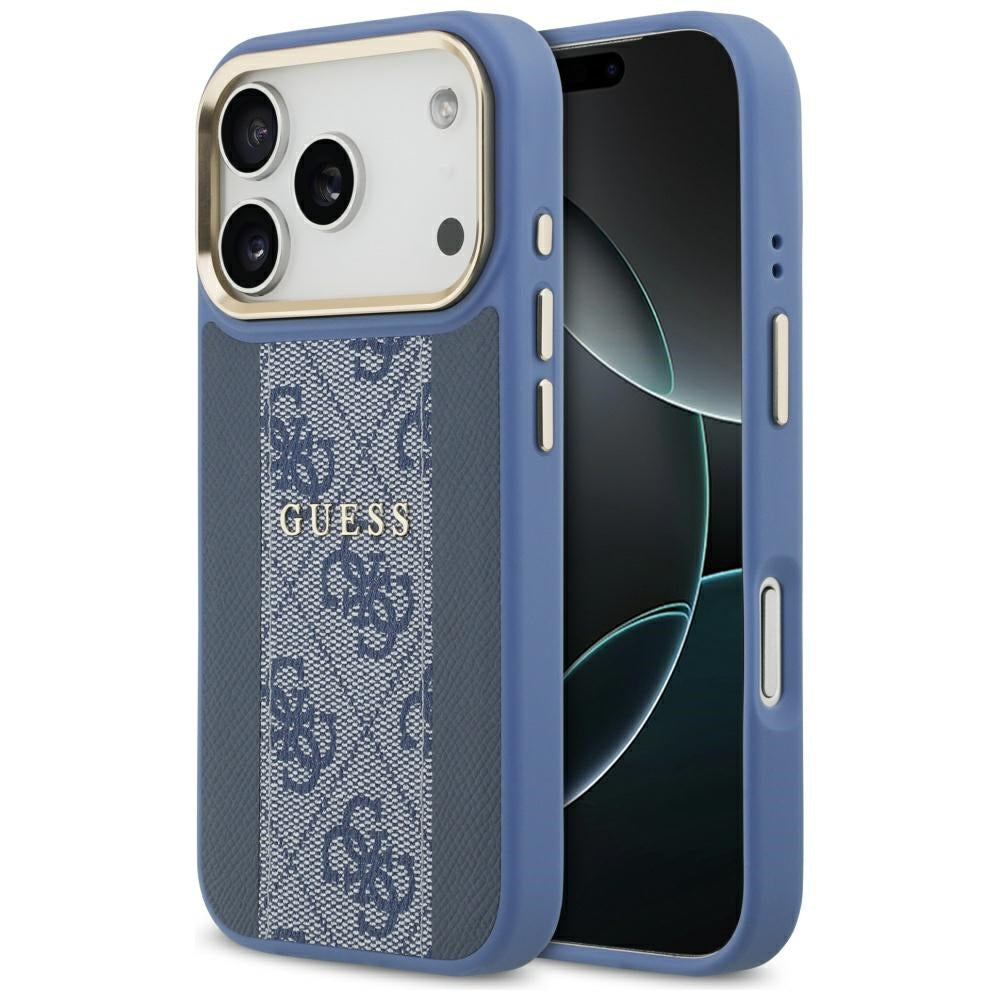Ovitek MagSafe za Apple iPhone 17 Pro Max, Guess, 4G Stripe, Modra