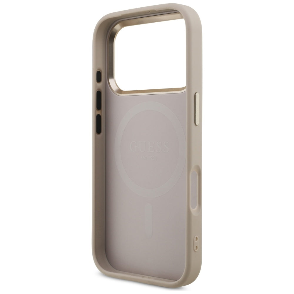 Ovitek MagSafe za Apple iPhone 17 Pro Max, Guess, 4G Triangle Logo, Zlato roza