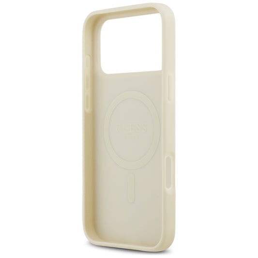 Ovitek MagSafe za Apple iPhone 17 Pro Max, Guess, Croco Triangle Logo, Zlat.