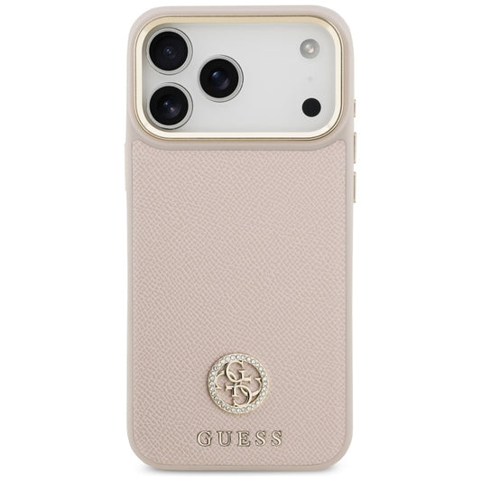 Ovitek MagSafe za Apple iPhone 17 Pro Max, Guess, Grained Strass Logo, Roza
