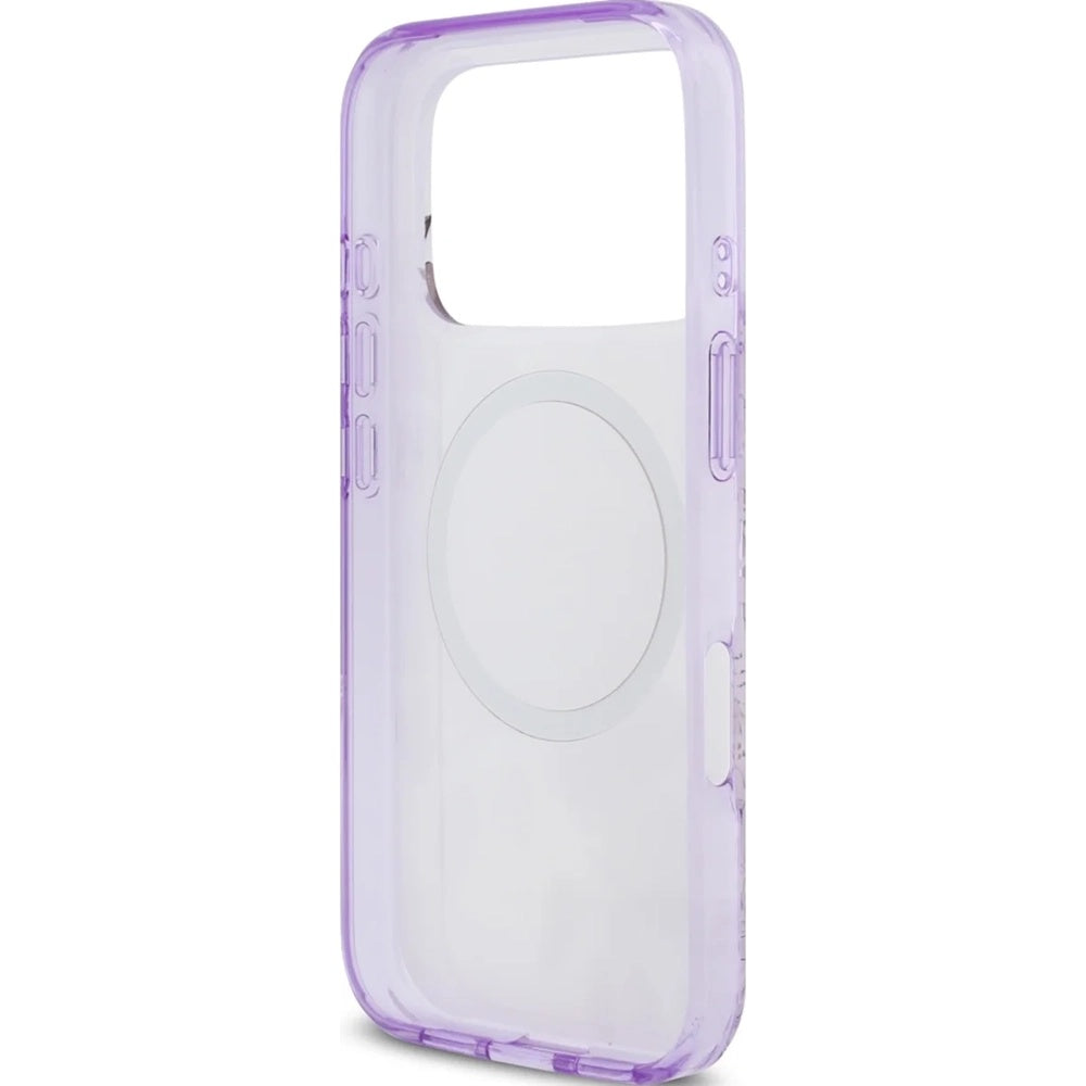 Ovitek MagSafe za Apple iPhone 17 Pro Max, Guess, IML Flower & Tonal Circle, Vijolična
