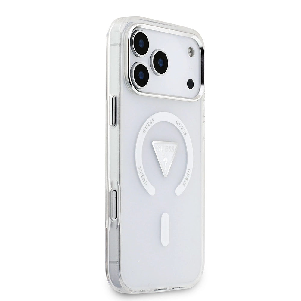 Ovitek MagSafe za Apple iPhone 17 Pro Max, Guess, IML Gradient Triangle Logo, Prozoren