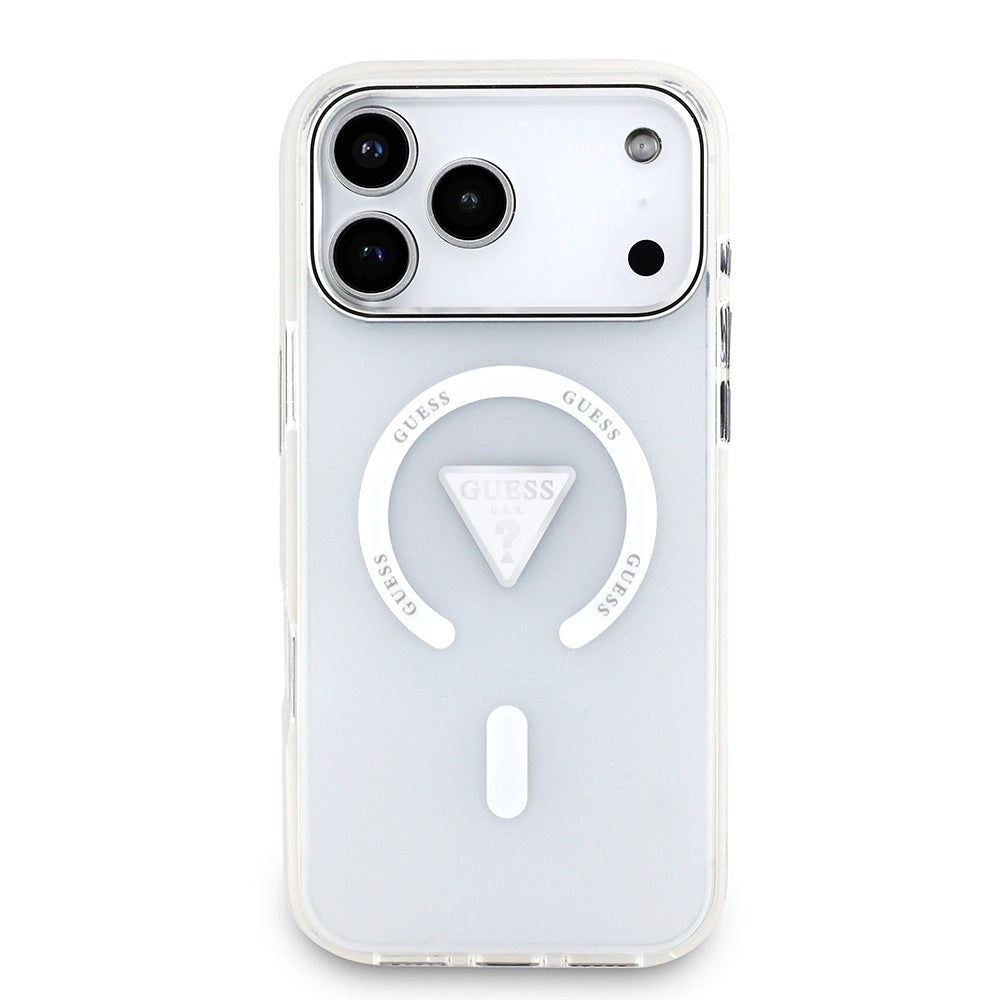Ovitek MagSafe za Apple iPhone 17 Pro Max, Guess, IML Gradient Triangle Logo, Prozoren
